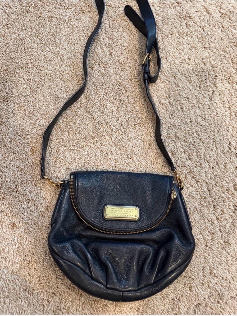Marc x Marc Jacob’s Black Leather Crossbody Bag